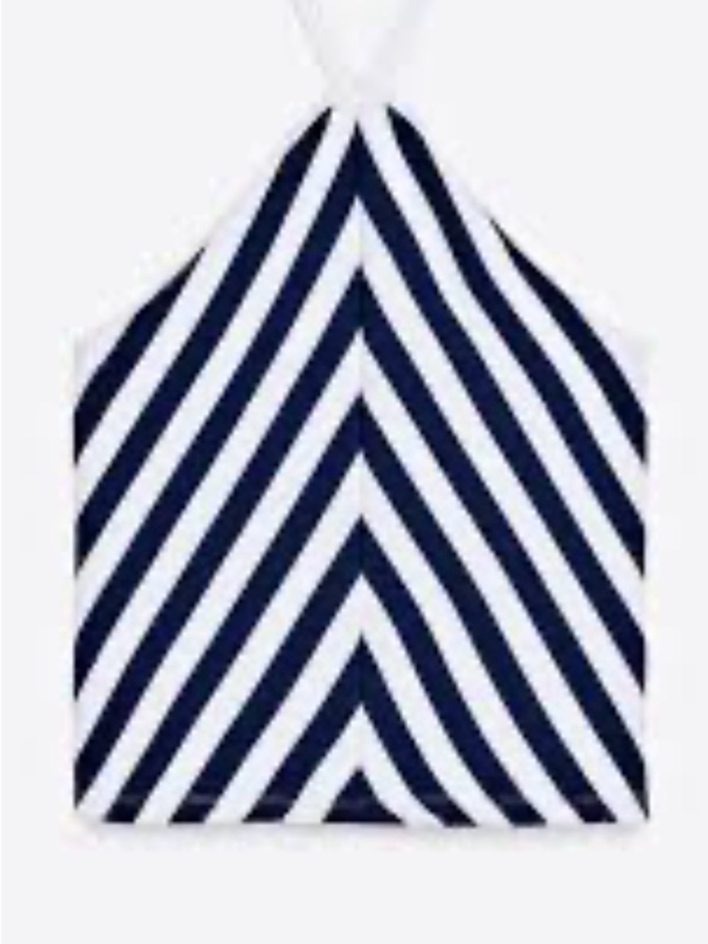 Zara Navy and White Striped Halter Tank Top